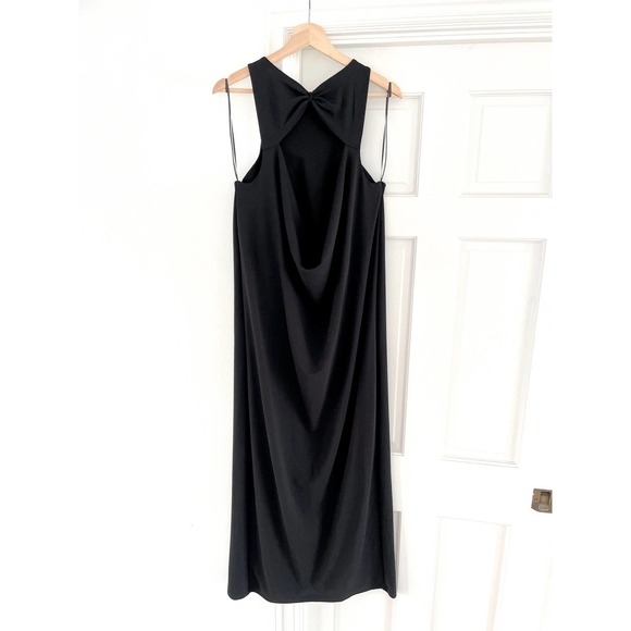 ZARA DRAPED BACK MAXI DRESS BLACK M - Picture 9 of 15